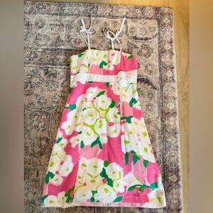 Lilly Pulitzer Floral Pink and White Kids Dress